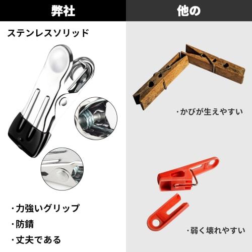 MITUKE [2025 Heavy-Duty Model] Mono Clip Clothespins, Stainless Steel, Rust-Resistant, Non-Slip, for Clothespins and Hangers (Clothespins Only - 15 Pi