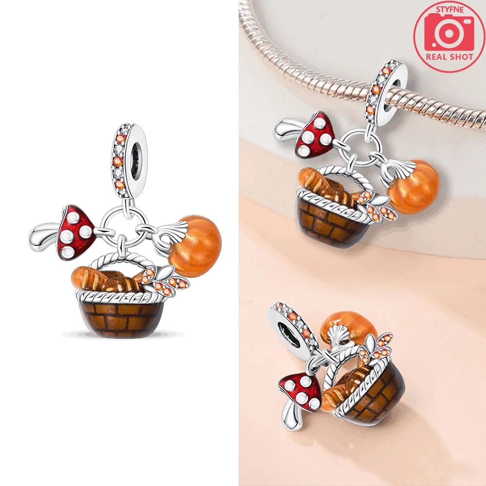 Autumn Harvest Series Squirrel Maple Leaf Pumpkin Copper Charms Pendants Fitoriginal Bracelets Diy Jewelry
