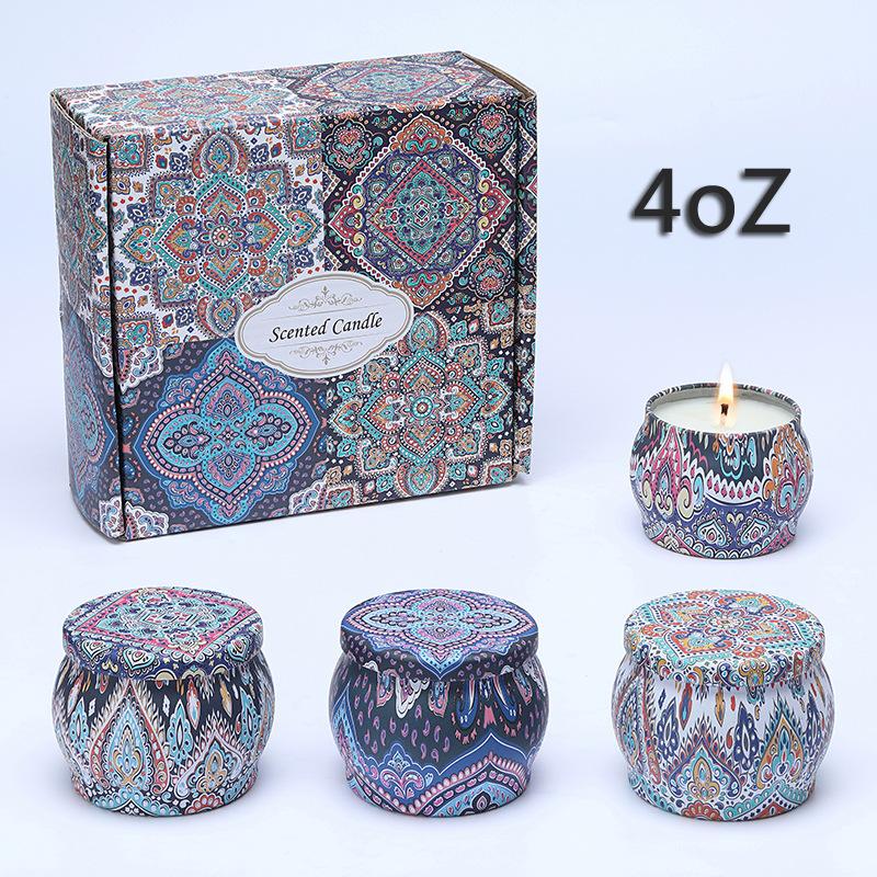 Creative Festive Atmosphere Lights Wedding Souvenir Candles Indoor Soy Wax Aromatherapy Candles Round Tin