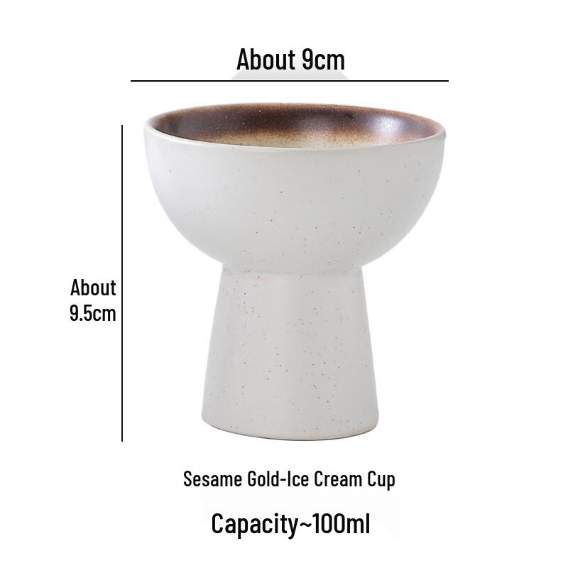 Elegant High-Footed Ceramic Dessert & Ice Cream Bowl with Lid