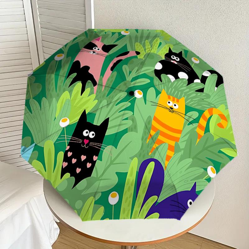 1pc Cat Garden Automatic Open/Close Umbrella, Formal Events - Ideal Gift for Family or Friends, Outdoor Accessory yy251211131