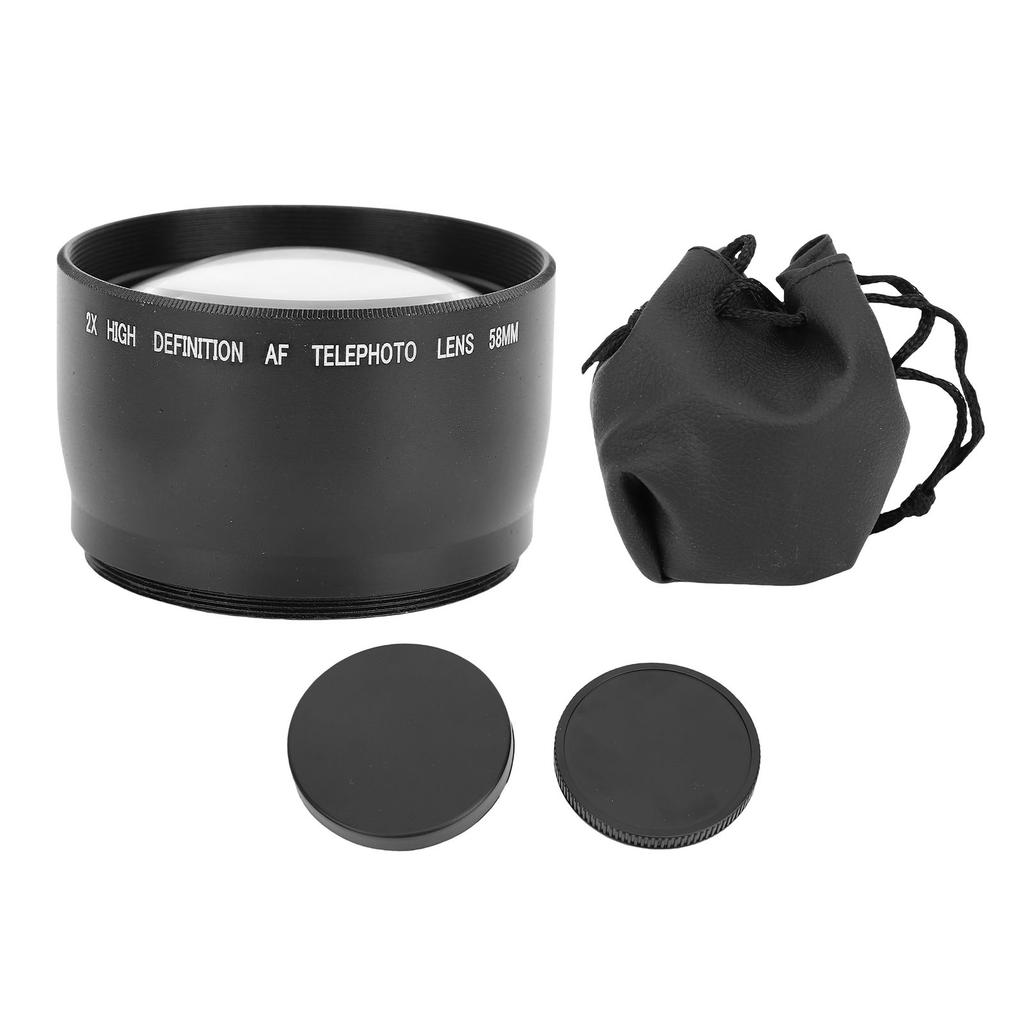 58mm 2.0x Teleconverter Optical Glass Aluminum 2X Magnification Teleconverter Extender Converter for Mirrorless Camera