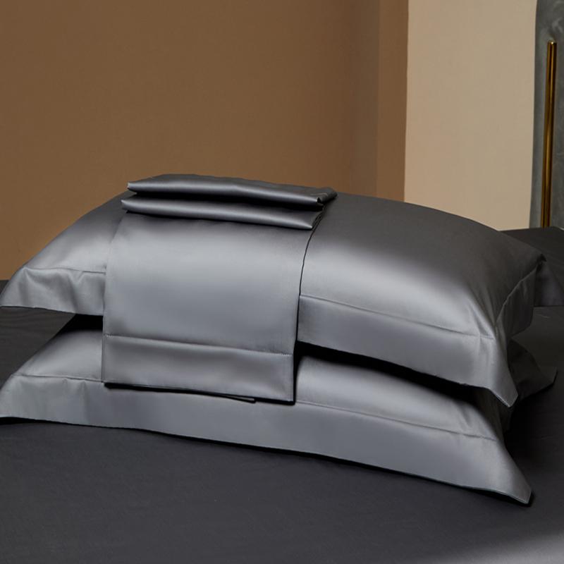 Premium Long-Staple Cotton Pillowcase Set - 100% Pure Cotton, Solid Color, 48x74cm (2-Pack)