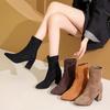 Fashion Women Slim Ankle Boots Fashion Elegant Pointed Toe Shoes Autumn High Heel Women's Short Booties 2025 New
