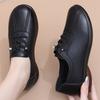 Spring Shoes Non-slip Comfortable Medium Lace-up Single Shoes Soft-soled Leather Shoes Elderly Shoes Jelly Sole Middle-aged and Elderly Women's Shoes