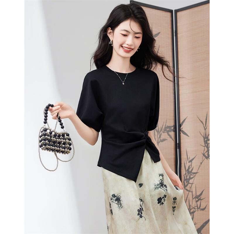 Irregular Waist Slimming Short Sleeve T-Shirt