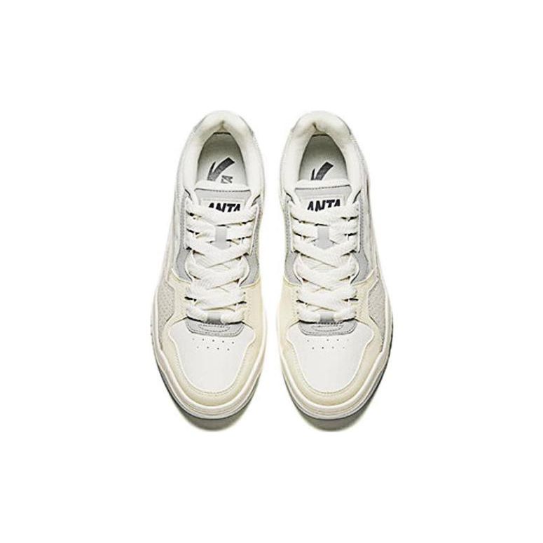 Anta Full Score Casual Comfortable Non-Slip Wear-Resistant Low-Top Skate Shoes Men sneakers White Gray 112348060-8