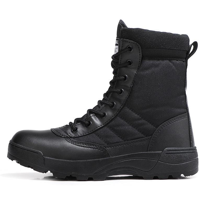 Herbst und Winter schwarze Herren rutschfeste flache Ferse Durchschnittsgröße verdickt High-Top klettverschluss klettern