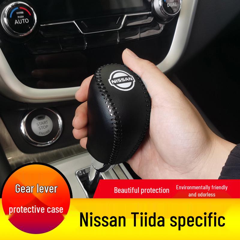Nappa Leather Gear Shift Knob Cover for Nissan Qashqai - Protective and Decorative Shift Lever Cover