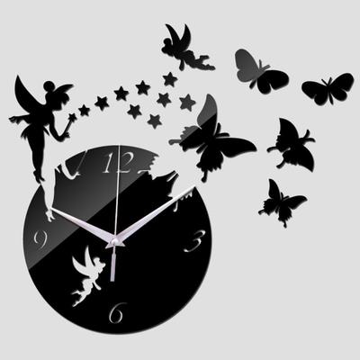 3D Acrylic DIY Mirror Wall Clock with Wall Stickers Home Decoration Christmas Gift