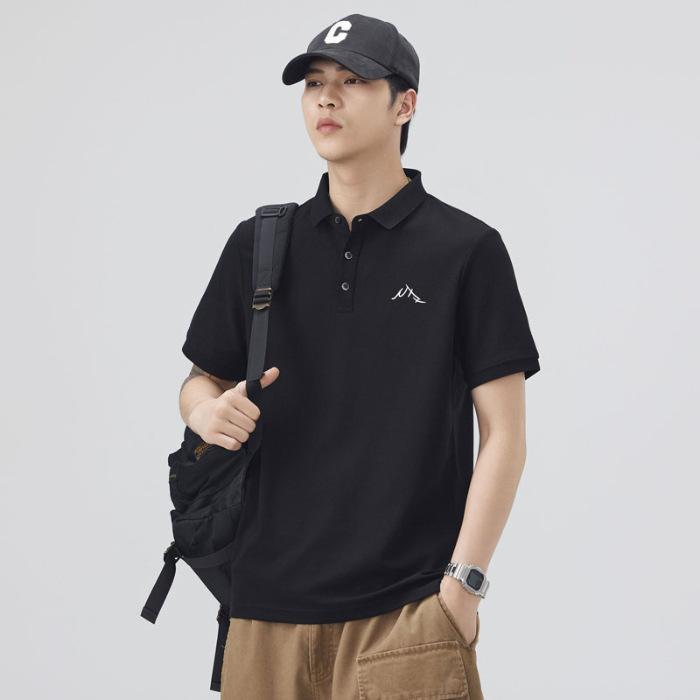 Summer Thin Three-dimensional Silicone Printed Short-sleeved POLO Shirt Men's T-shirt Top