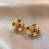 Melanoid Tiger Eye Heart Stud Earrings - Luxurious Fashion Jewelry Design