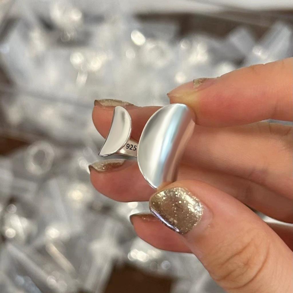 Δαχτυλίδι από Ασήμι 925 Γεωμετρικό Πολυεπίπεδο με Στρογγυλές Χάντρες Γυναικεία Μόδα Punk Τemperament Αντιαλλεργικό Στολίδι Κοσμήματα