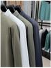 Men's 2025 Solid Color Stand Collar Zipper T-Shirt - Long Sleeve Casual Autumn Pullover