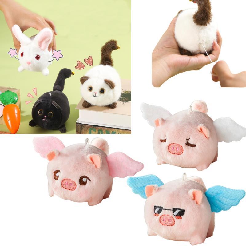 Entzückendes Lejier Weißes Katze Plüschtier mit wedelndem Schwanz für Kinder