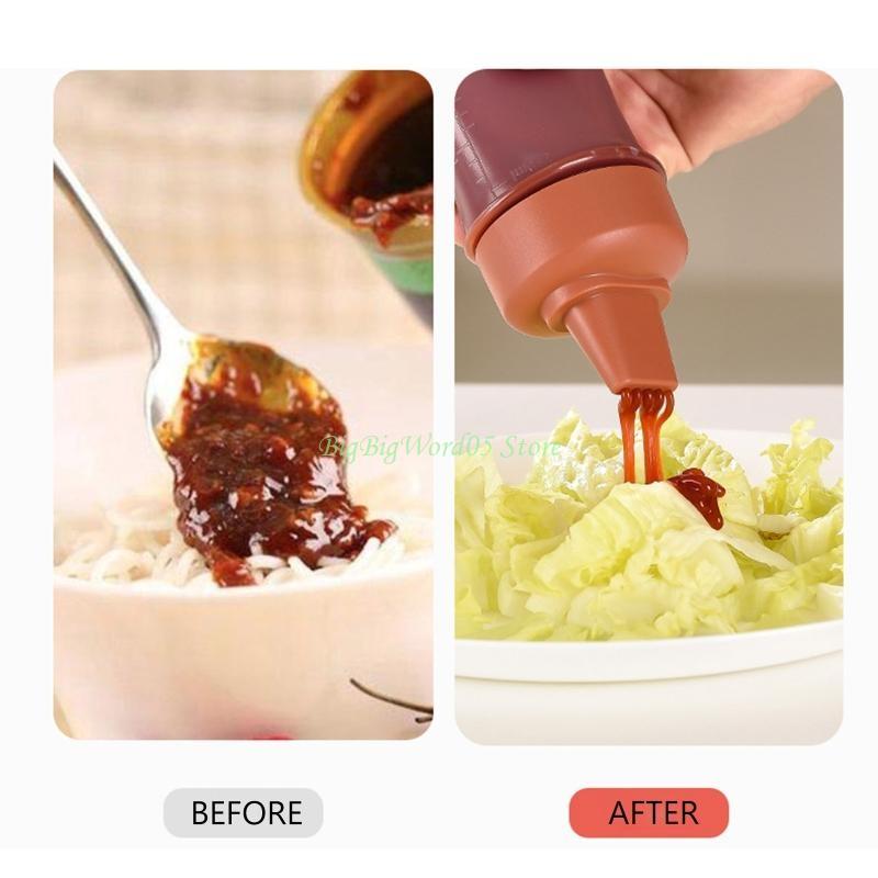 24TE 5 Hole Plastic Squeeze Bottle with Leak Proof Clear Cover Cap Kitchen Dispenser Lid Plastic Squeeze for Sauce