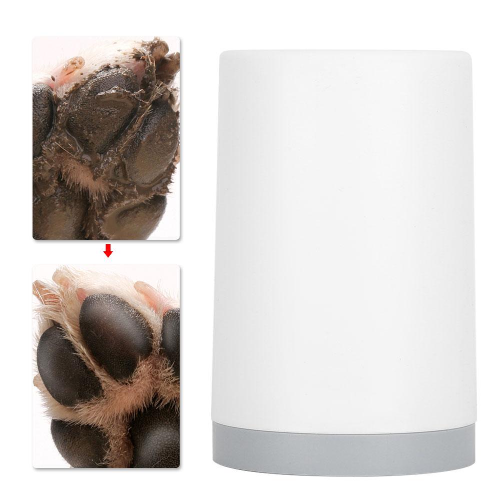 Haustier Pfotenreiniger Schwenkbecher Katzen Hund Fußwaschen Fußreinigung Zubehör Weiches Silikon ABS Grau