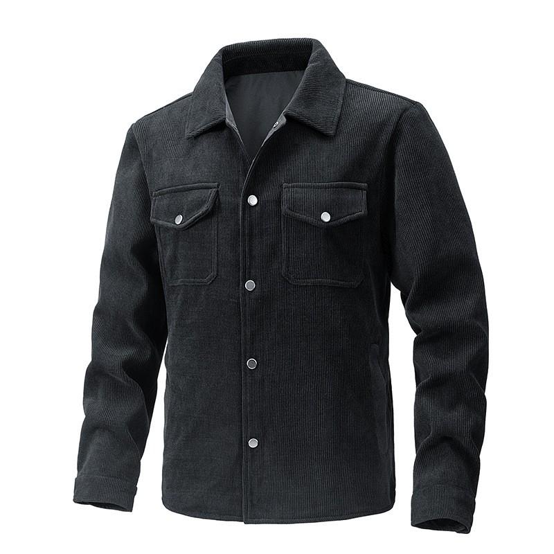 Mens Slim Fit Jacket Casual Fall Outerwear Solid Color Long Sleeve Non-Hooded