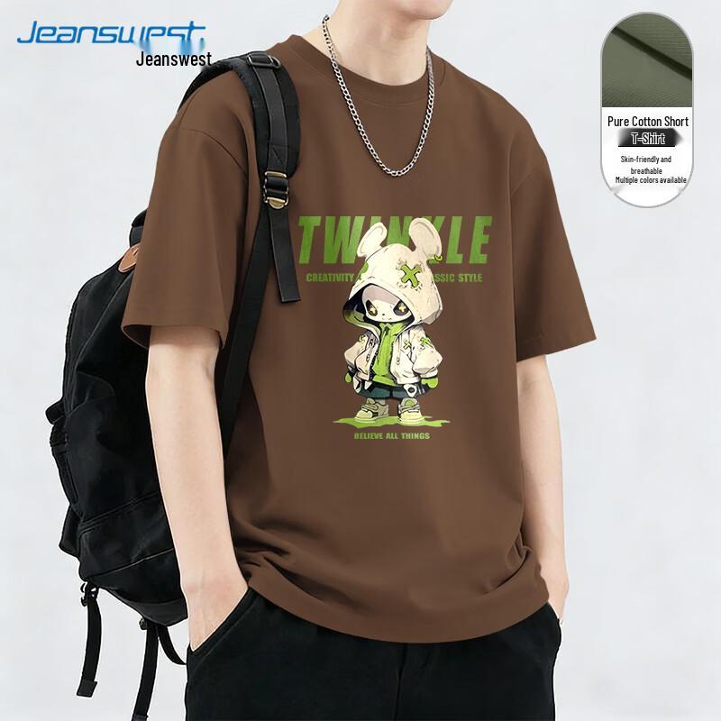 Jeanswest Men s 2026 Summer Pure Cotton Loose Fit T-Shirt with Panda Print M