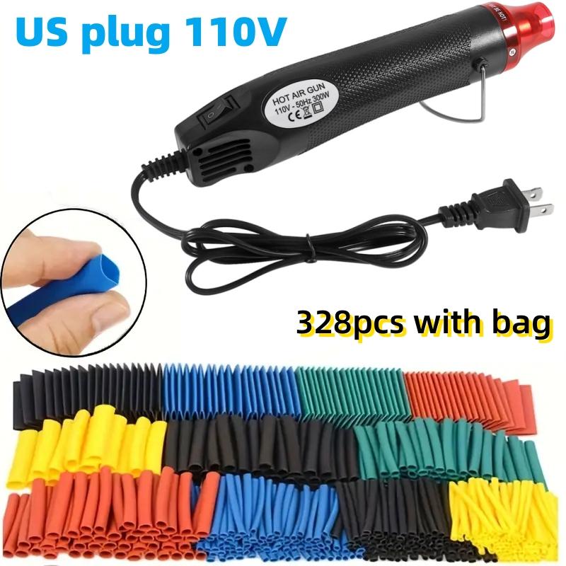 300W Hot Air Heat Gun 328pcs Heat Shrink Tube With Hot Air Guns Kit EU US 110V 220V Heat Shrink Tubing Kit 2:1