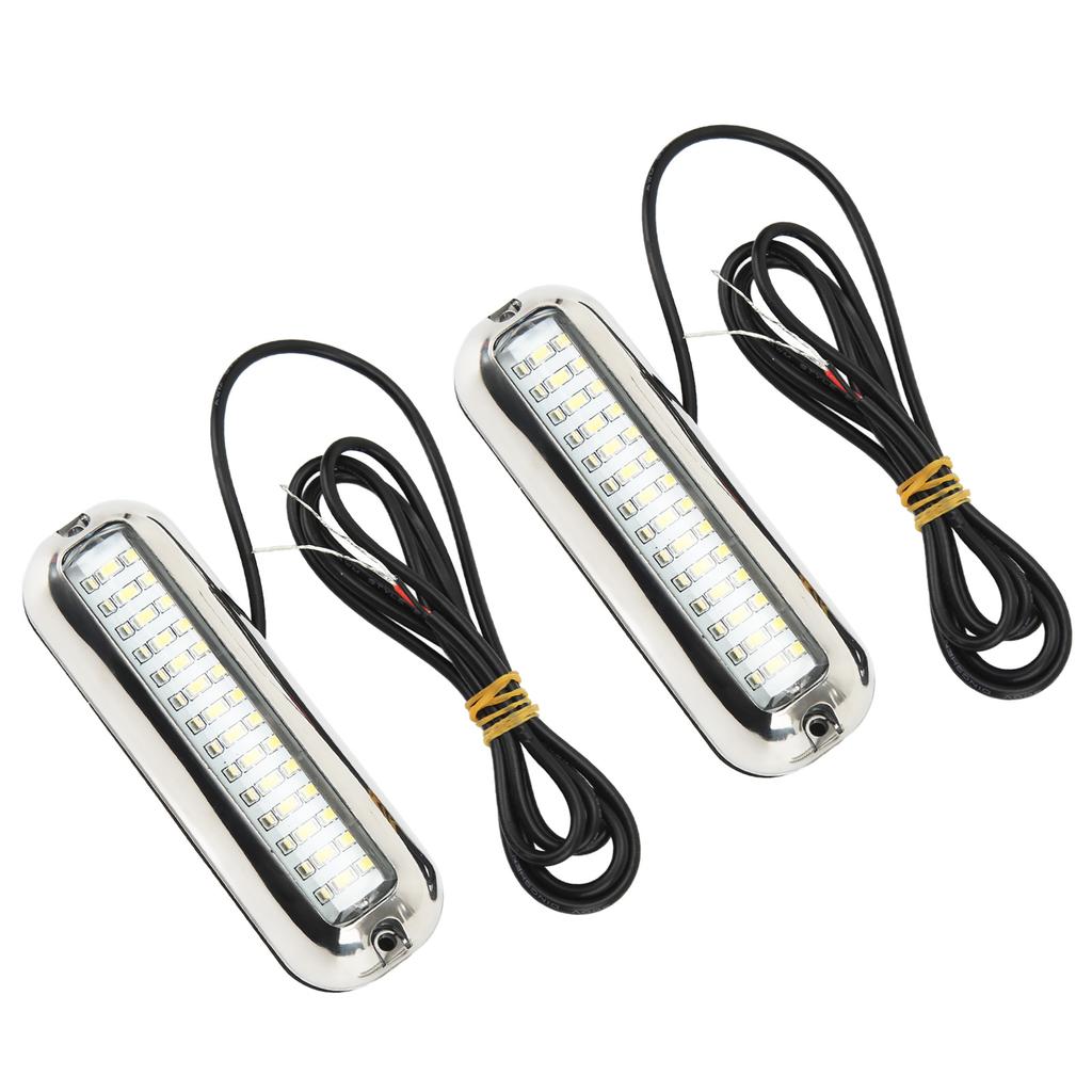 Marine Led Lights 42LEDS Waterproof Underwater LED Boat Light 10‑30V DC Drain Plug Light for Yacht Boat White Light