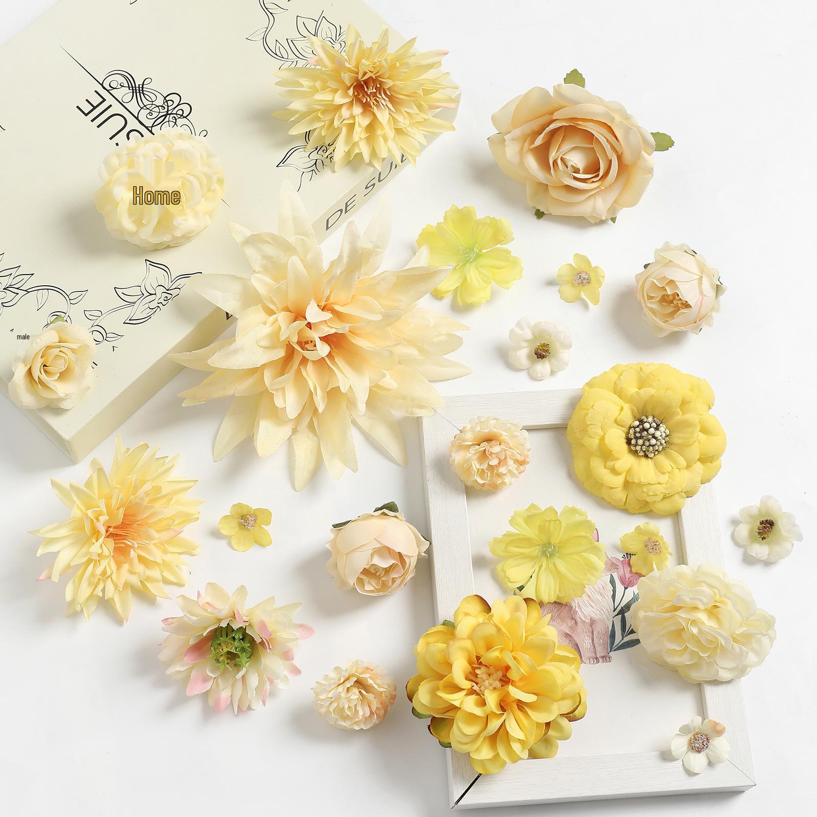 

Silk Floral Hairpin and Wreath DIY Kit: Ancient Style Hanfu Flower Decorations Orange Series [7 Flowers]
