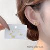 Exquisite Diamond Heart Bow s925 Silver Stud Earrings Set - Sweet & Delicate Three-Piece Collection