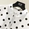 Women's Loose Fit Polka Dot Polo T-Shirt