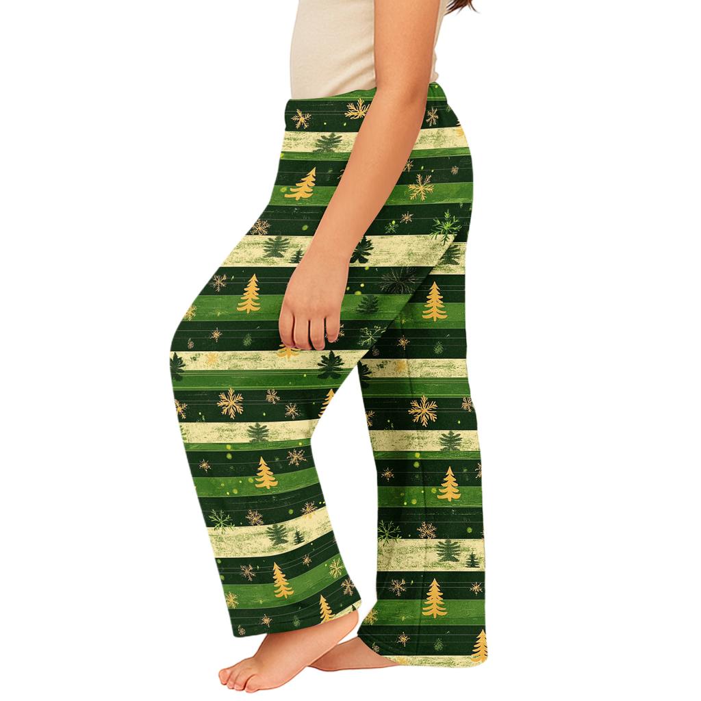 Children's Winter Pants Full Length Long Christmas Printed Pants