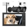 7 Inch LCD Wireless 4CH Security Monitor System Display+Camera 2pcs IR Cameras Memory Card