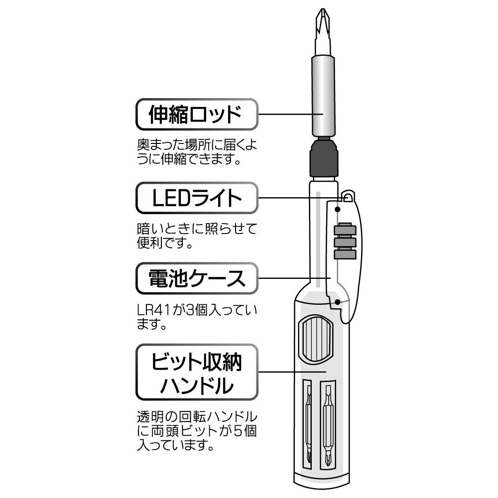 Ainex Telescopic Precision Screwdriver Set with LED Light TL-019 11-in-1