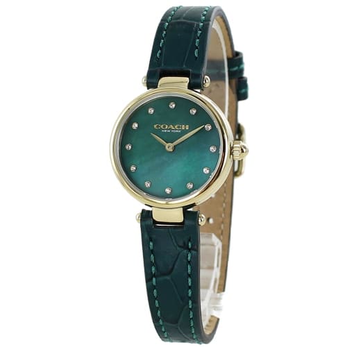 Coach Women's PARK Watch with Green Leather Strap, 14503534