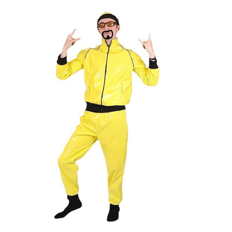 Halloween Adult 90s Celebrity Costume With Vinyl Shine Reflective For Retro Disco Party