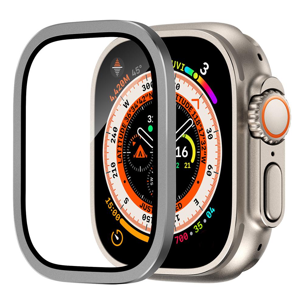 Tempered Glass For Apple Watch band ultra 49mm Screen Protector Anti-Scratch HD Full Film Metal Bumper iWatch Ultra 49 mm Strap