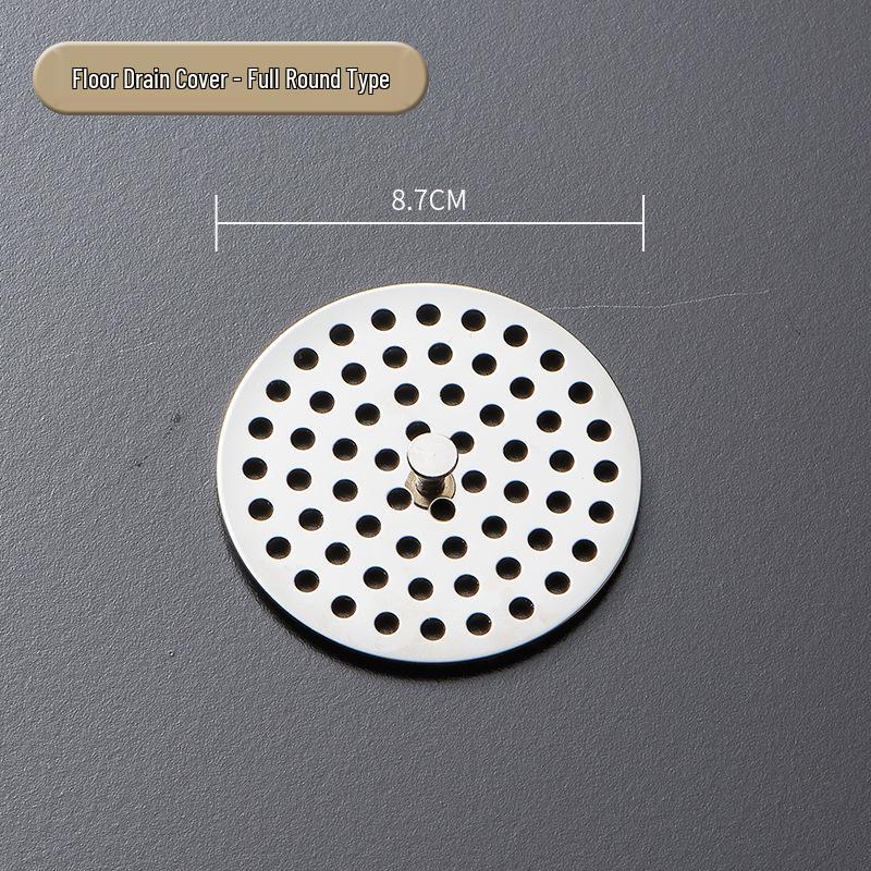Stainless Steel Round Floor Drain Cover with Anti-Hair Filter and Handle for Hotel Bathrooms