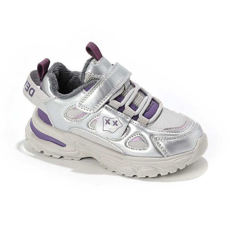 Girls' shoes, dad shoes, winter new style, soft-soled children's running shoes, girls' fleece-lined warm cotton shoes