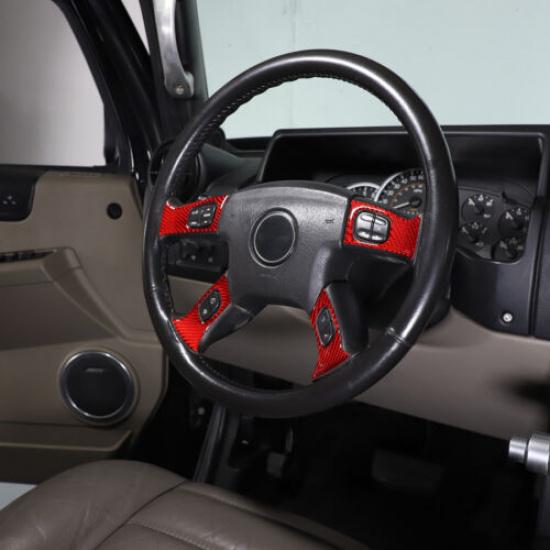 Red Carbon fiber Interior trument Side Cover Trim Sticker For Hummer H2 03-07