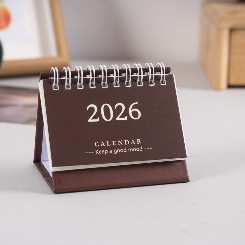 2026 Simple Style English Mini Desk Calendar Desktop Display Solid Color Portable Small Desk Calendar Desktop Decoration