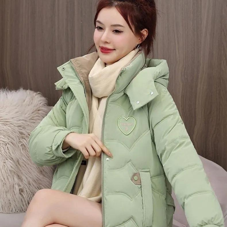 Women Winter Loose Thick Warm Hooded Parkas Casual Waterproof Outwear