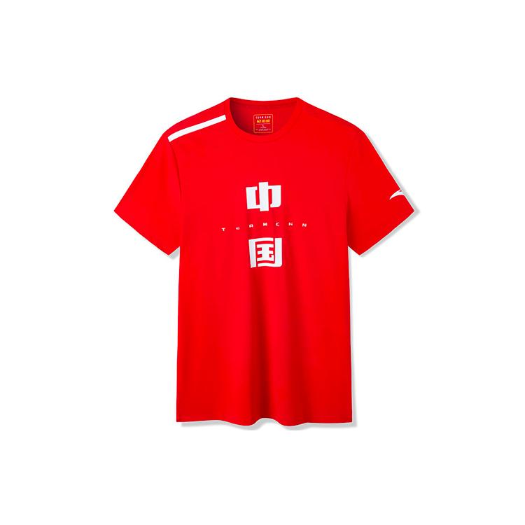 ANTA Variety Training Collection T Shirts Men s Red Crew Neck Moderate Straight Fit 152227167-2 L
