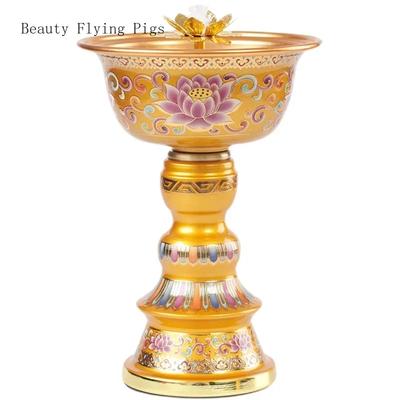 12.1x17.8cm retro nostalgische Zinklegierung Butterlampe für Hausopfergaben, Changming-Lampe für Buddha-Lampe Feng Shui Buddhismus