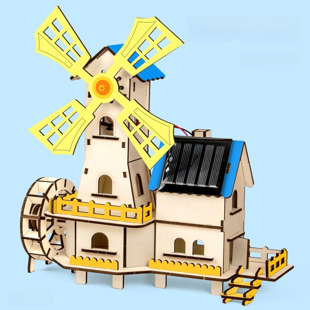 Sonnenenergie Wissenschafts-Set für Kinder mit DIY-Holländischer Windmühle und Physik-Experimenten, Pädagogisches Spielzeug-Set