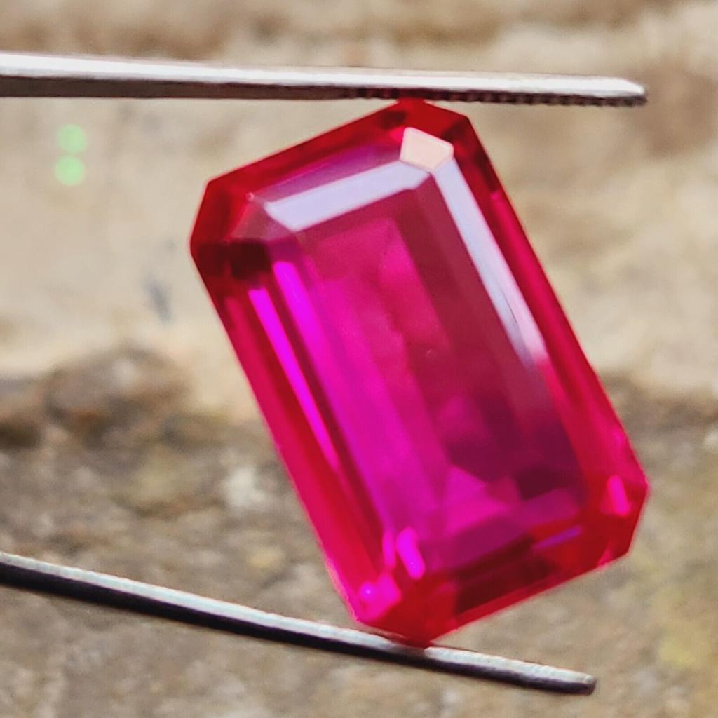 Heated 41 Ct Natural Ceylon Pink Sapphire Emerald Shape Loose Gemstone
