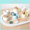 Play Kids Kitchen Set With Wooden Tea Pot And Accessories For Daily Gift