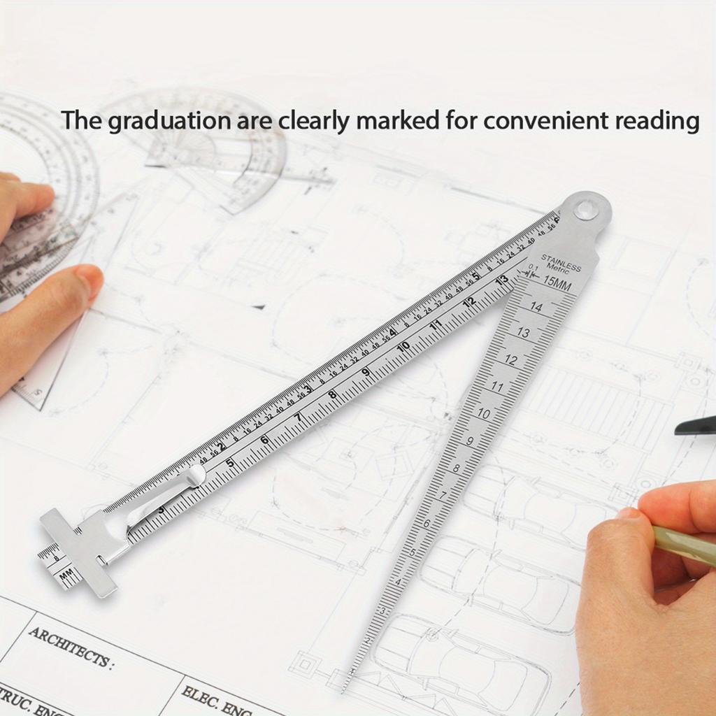 Depth Gauge Feeler Gauge Taper Gauge Stainless Steel Welding Taper Gap Gauge Depth Ruler Hole Inspection Tool Hole Size Gage