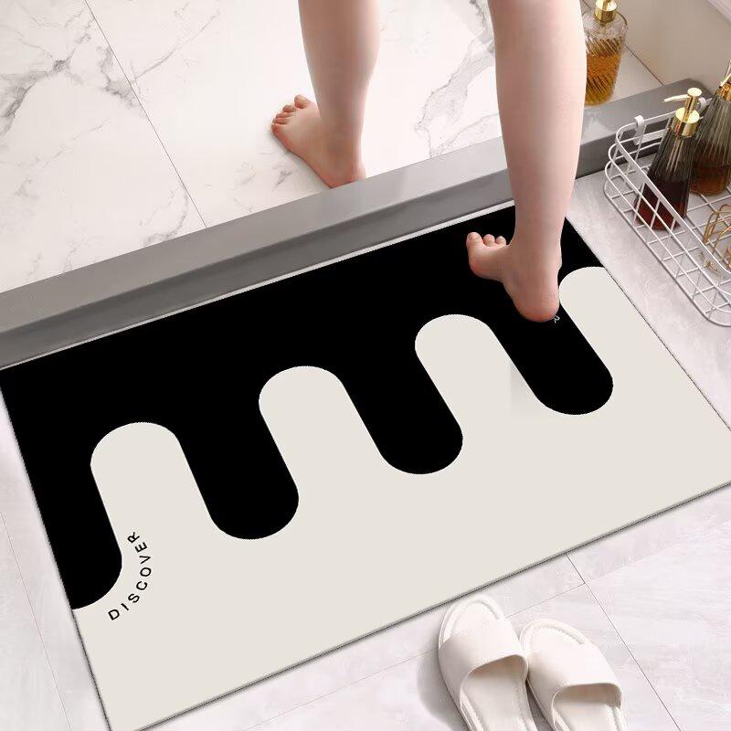 Diatom Mud Bathroom Floor Mat, Toilet Door Absorbent Mat Non-slip Quick-drying Household Toilet Foot Mat Carpet Bathroom