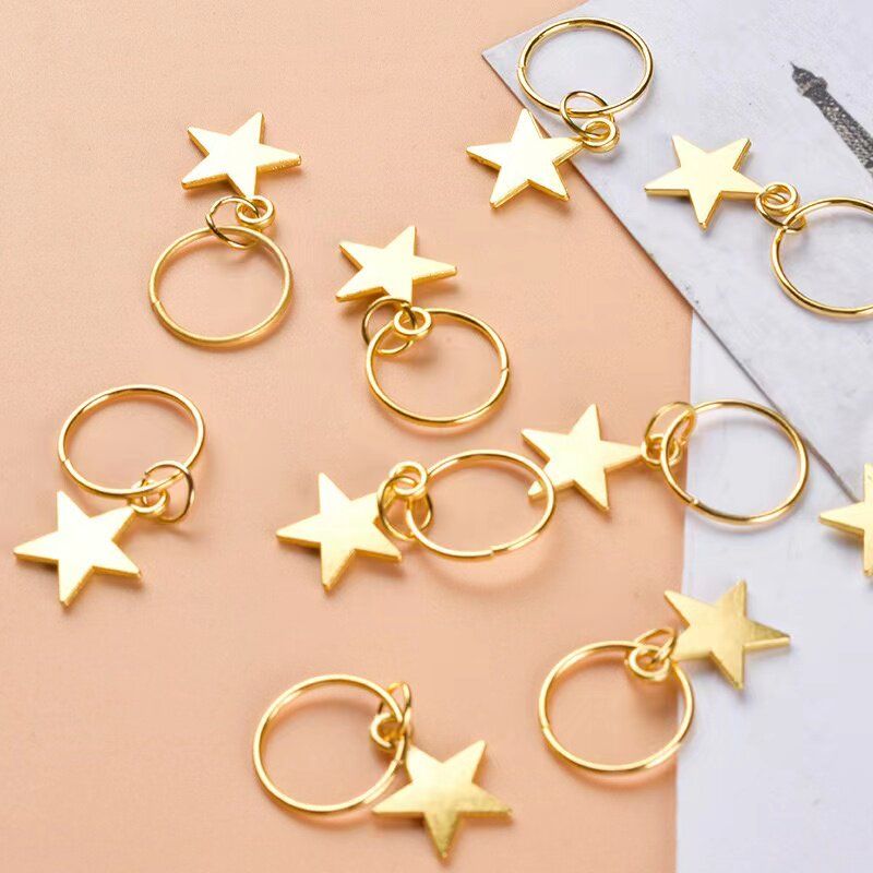 European and American Personalized Small Dreadlocks Trendy Braided Hair Headdress XINGX Cross DIY Pendant Hair Accessories Barrettes Ornament Women