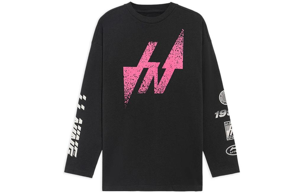 Li Ning Китай Li Ning Футболки Мужские Черные С Круглым Вырезом Умеренный Прямой Крой AHSS123-1 XL