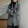 Suit Collar Temperament Woolen Women's Autumn Winter Herringbone Patterned Coat Loose Slimming Coat Versatile