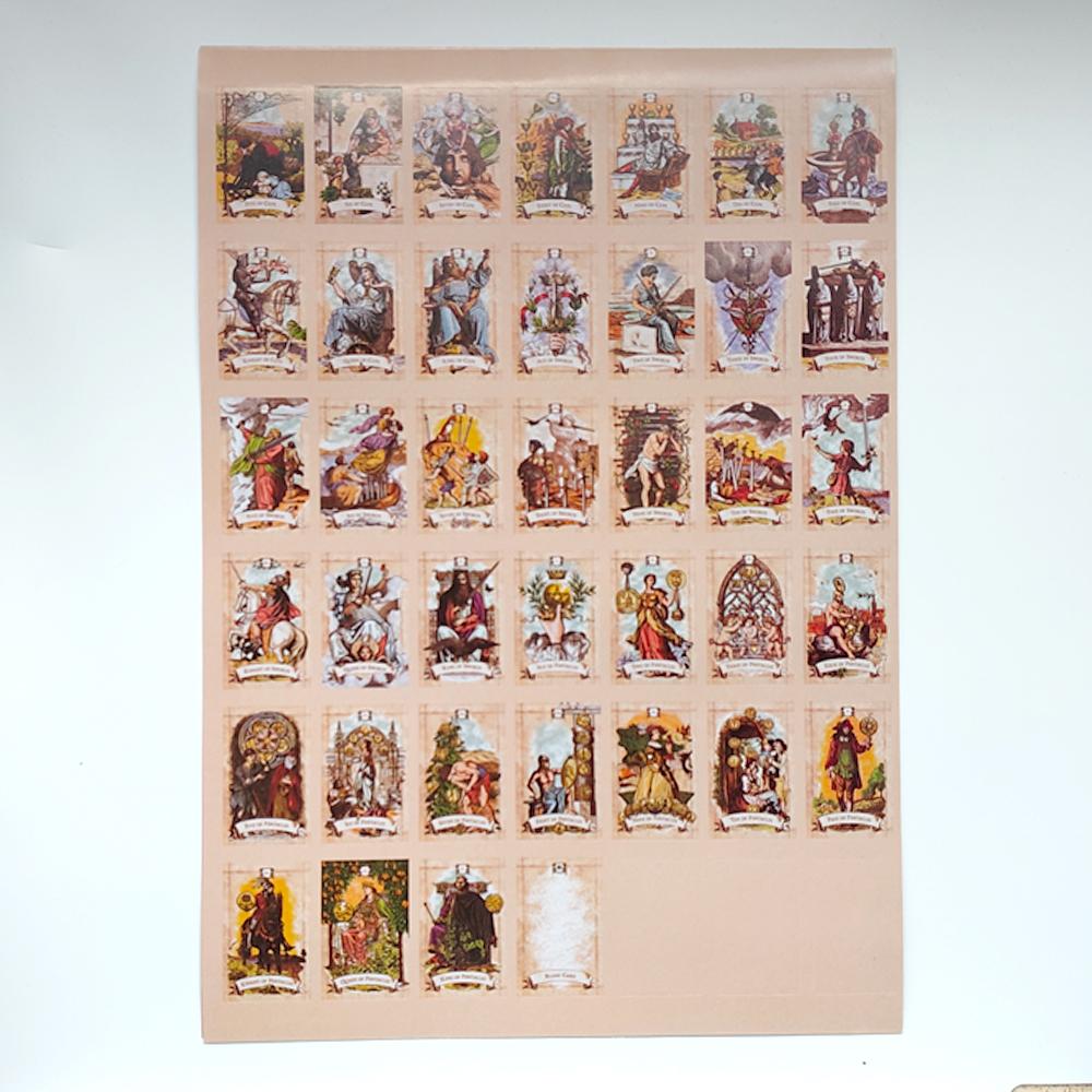 The Old Style Tarot Stickers 78 Pcs In Two A4 Sheet, Each 4x6cm Vinyl Adhesive Decals for Laptops, Journals, Magic